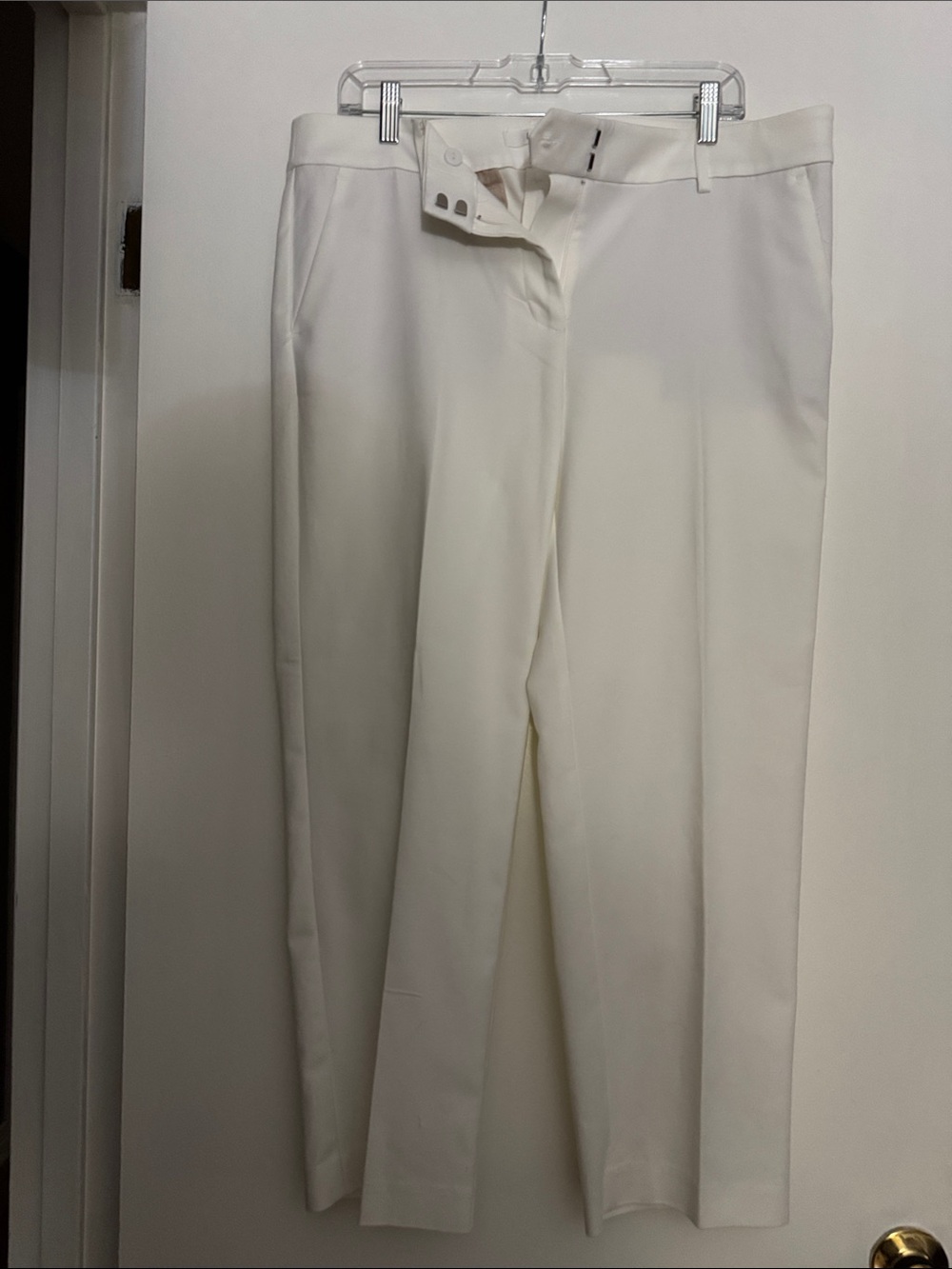 LOFT Cream Straight Leg Dress Pants